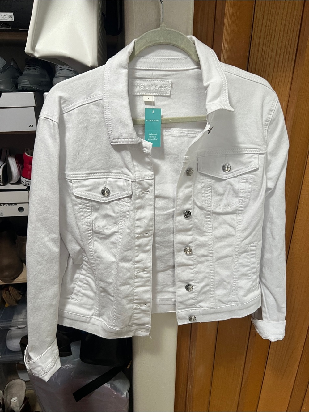 Maurices White Denim Trucker Jacket